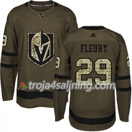 Vegas Golden Knights tröja Marc-Andre Fleury 29 Adidas 2017-2018 Camo Grön Authentic - NHL Tröjor Herr